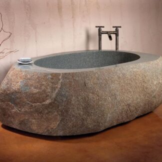 Natural stone bath tub in River Rock