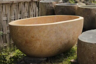 Natural stone bath tub in Creamy Peach