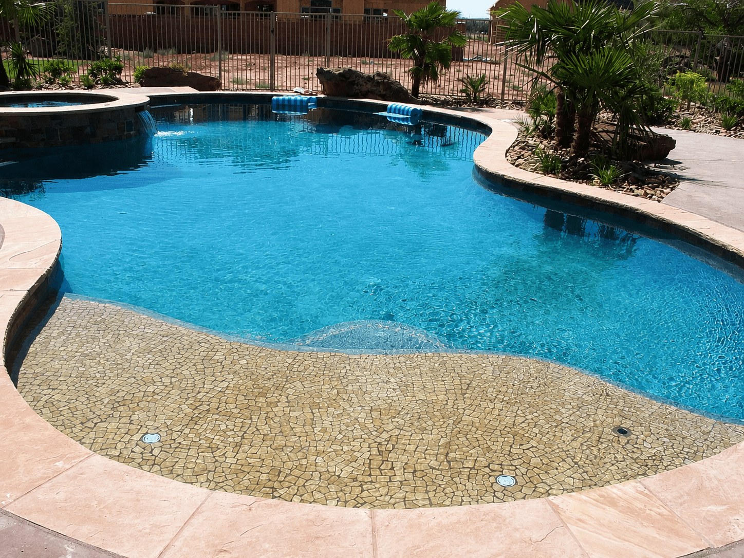 Natural stone pool and landscape project