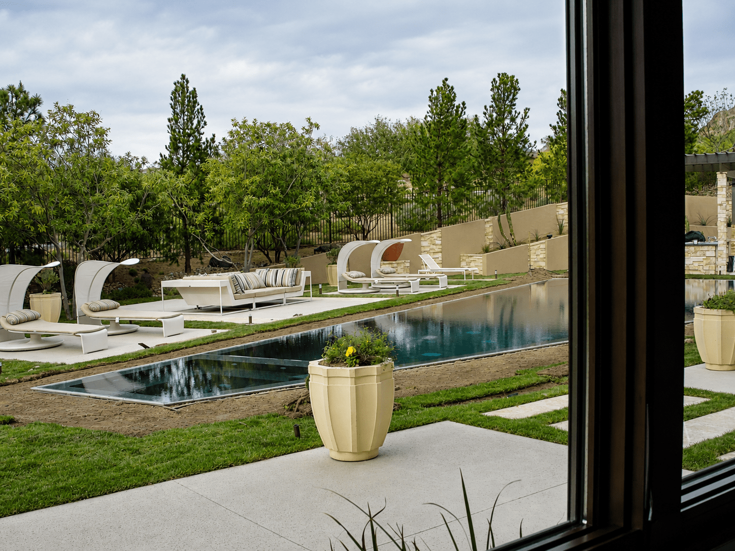 Natural stone pool and landscape project