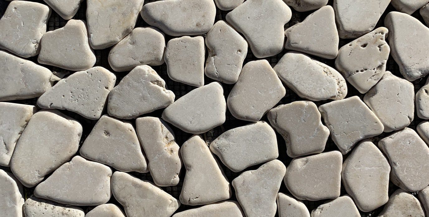Natural stone mosaic for landscaping and pools in Almond