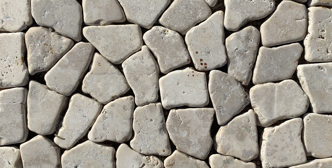 Natural stone mosaic for landscaping and pools in Cape Cod