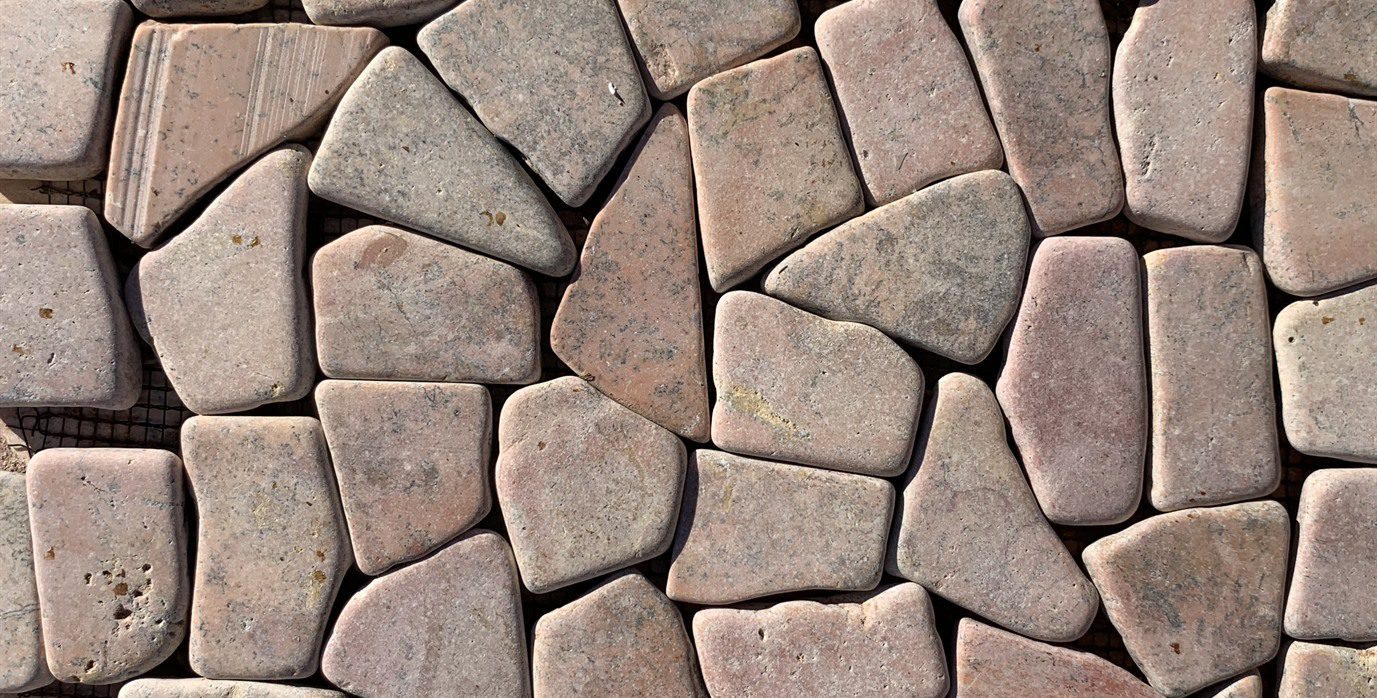 Natural stone mosaic for landscaping and pools in Red Cherry