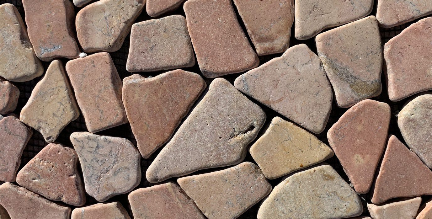 Natural stone mosaic for landscaping and pools in Red Rock